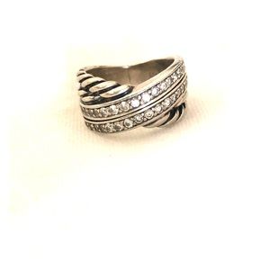 David yurman diamond cross over ring